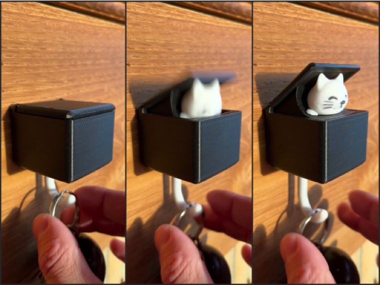 Porte-clés Chat cache-cache Porte-clés chat qui cache la clé imprimé en 3D