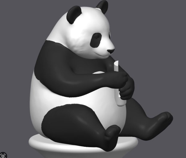 Panda à la pêche — porte-sachet de thé — vue 3 Panda à la pêche — porte-sachet de thé — vue 3