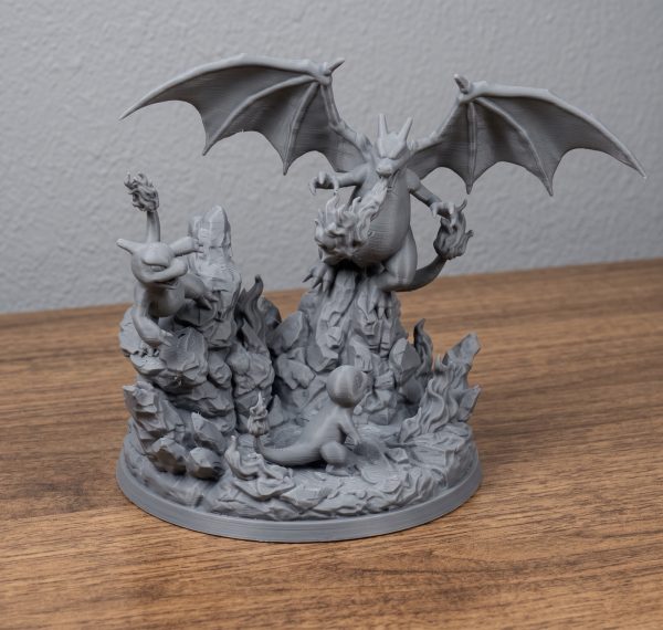 Diorama évolution Charizard — vue 3 Diorama évolution Charizard — vue 3