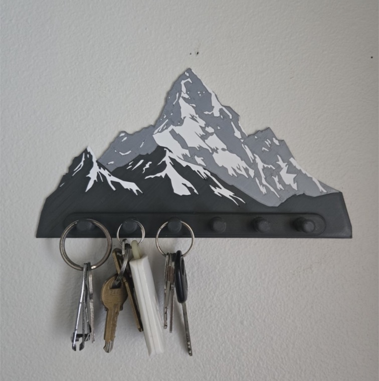 Porte-clés mural Montagne Porte-clés mural motif montagne imprimé en 3D